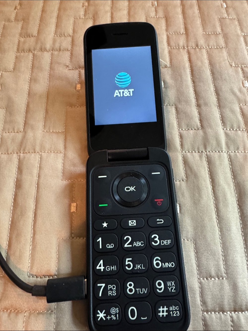 AT&T Black Flip Phone with Large Buttons